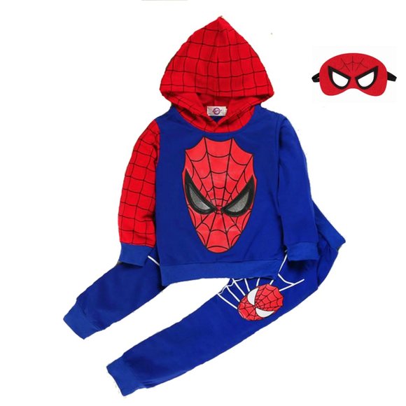 KIDS SPIDERMAN BLUE HOODIE and PANTS SET. - Picture 4 of 14